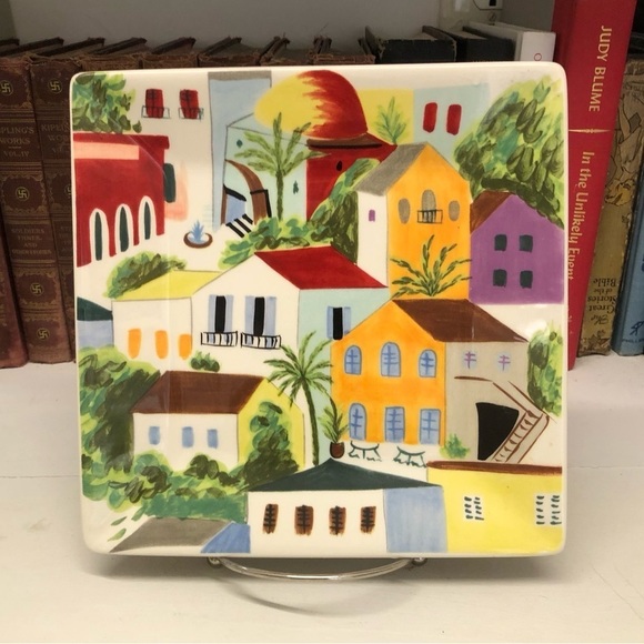 Pier 1 Other - SET of 4 PIER 1 Hand Painted Villa Del Sol Earthenware  Salad Plate 8.5" 0386